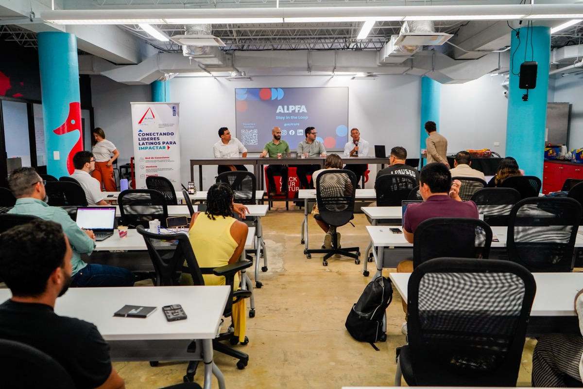 Packed room at the AI Across Industries panel at Code Puerto Rico